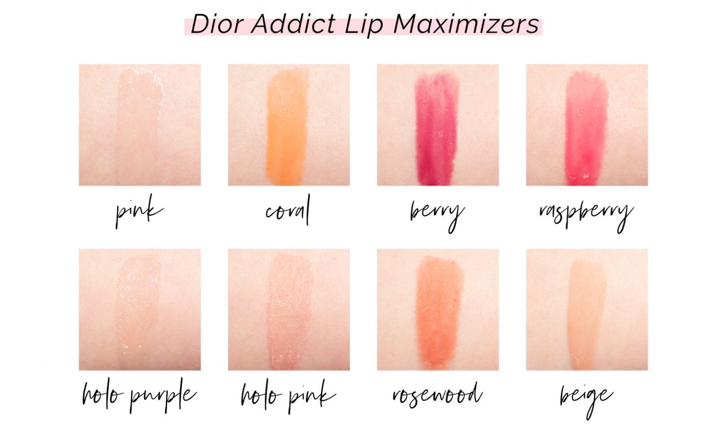 dior addict lip maximizers swatches 2 1440x883 - Dior Addict Stellar Shine Lipsticks Reviews & Swatches 2019