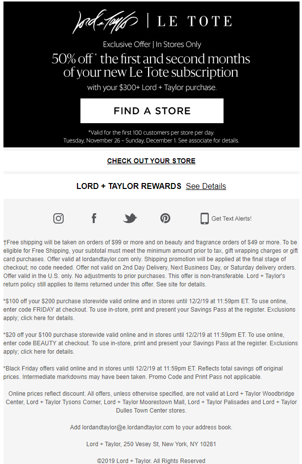 Lord & Taylor Black Friday 2019 Beauty Deals & Sales ...