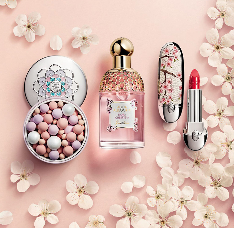 Сакура косметика. Guerlain 2020. Весенняя коллекция Guerlain 2020. Сакура герлен. Герлен лимитированная коллекция.