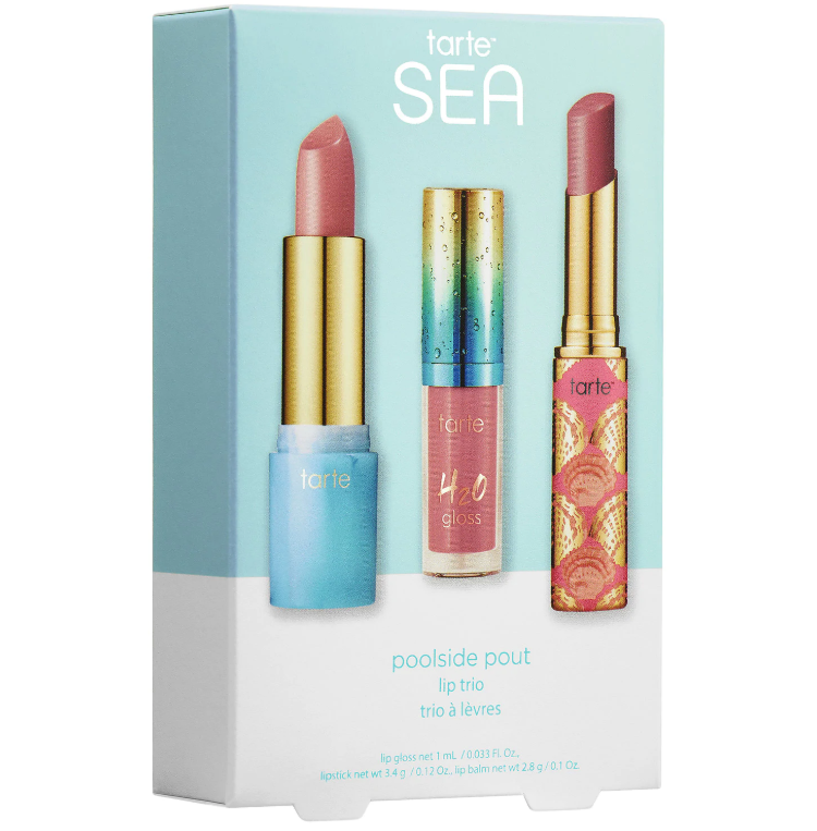 TARTE SEA POOLSIDE POUT LIP TRIO WORTH 48 2 - TARTE SEA POOLSIDE POUT LIP TRIO WORTH $ 48