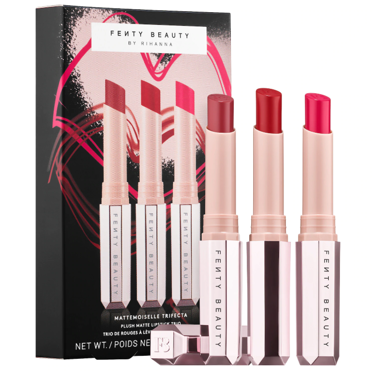 FENTY BEAUTY LIMITED EDITION OF MATTEMOISELLE TRIFECTA PLUSH MATTE LIPSTICK TRIO 1 - FENTY BEAUTY LIMITED EDITION OF MATTEMOISELLE TRIFECTA PLUSH MATTE LIPSTICK TRIO