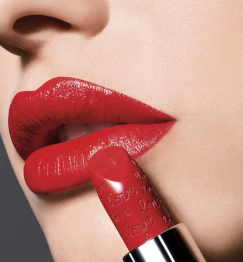 dior rouge dior lipstick in 999 satin