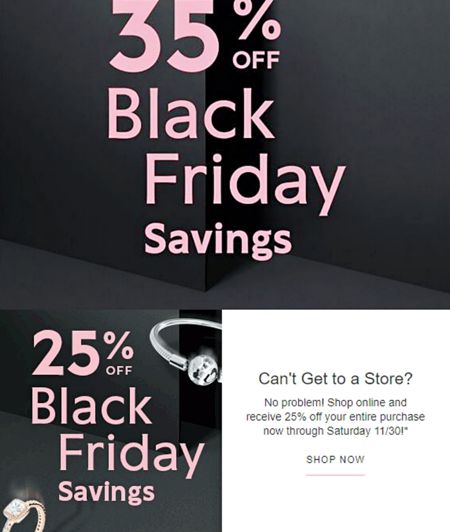 Pandora black cheap friday sale