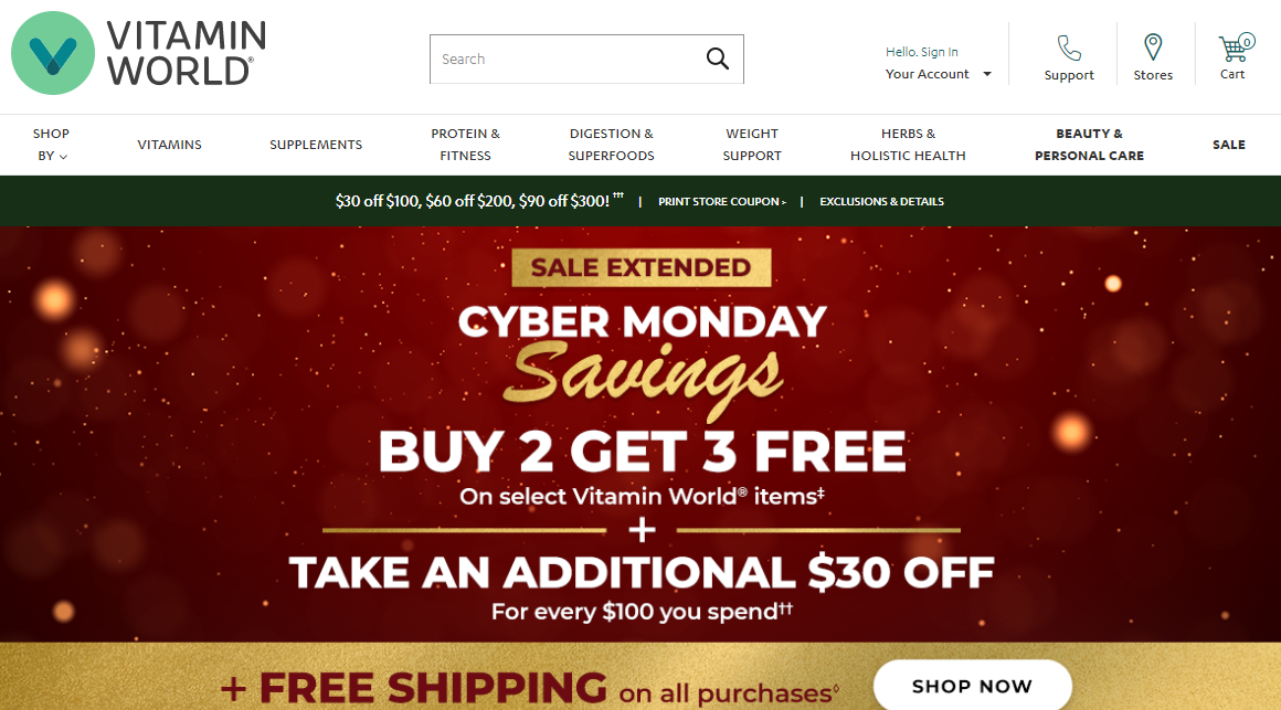 20211201105625 - Vitamin World Cyber Monday 2022