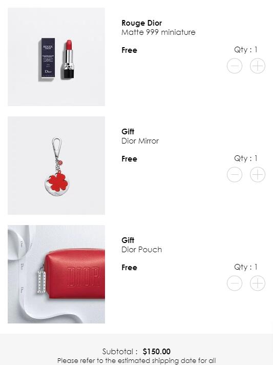 dior free gift with purchase