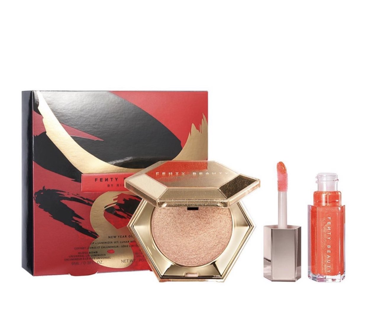 1 - Fenty Beauty New Year Glow Lip And Luminizer Set
