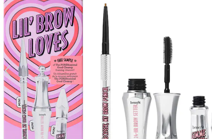 1 25 688x450 - Benefit Cosmetics Lil’ Brow Loves Mini Brow Pencil & Gel Value Set 2023