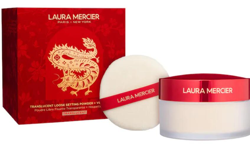 1 20 - Laura Mercier Lunar New Year Translucent Loose Setting Powder + Velour Puff